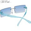 The Fresh Minimalist Small Rectangular Sunglasses Clear Eyewear Trendy Rimless