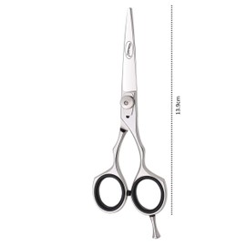 Professional Hairdressing Scissors 5.5" with Dial Spring Screw, Hook, Rubber Finger Pads & Bump - Razor Edge Steel Salon Hair Scissors - Anti-Rust Barber Scissors – Hair Dressing Tool for Hair Cutting