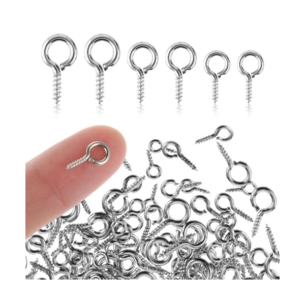 Amabro Amabro 300PCS 3 Sizes Small Screw Eye Pins, Mini
