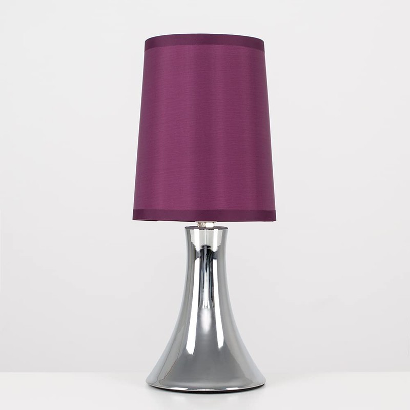 MiniSun Small Modern Chrome Trumpet Touch Table Lamp with Purple