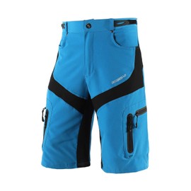 Bergrisar 1806BG Men's Cycling Shorts, MTB Mountain Bike Shorts with Zip Pockets, blue, l