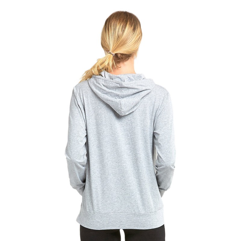 Sofra Women's Thin Cotton Pullover Hoodie Sweater (L, Heather Gray)