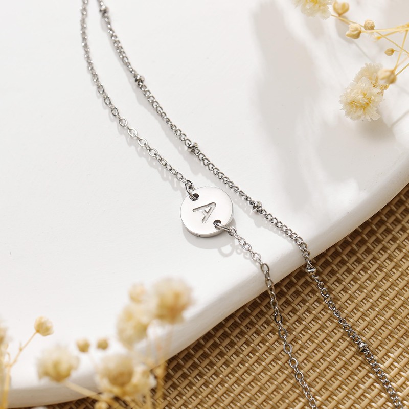 MONOZO Silver Bracelets for Women Trendy - 18K Whited Gold