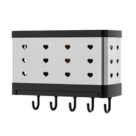 Utensil Holder Stainless Steel Wall Mount Chopstick Draining Storage Shelf for Home Kitchen