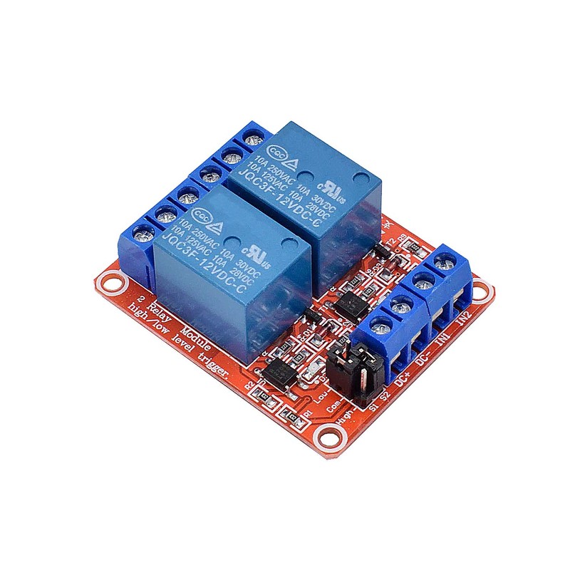 [2-Pack] DC 12V Relay Module 2-Channel Relay Switch with Optocoupler