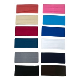 12PCS Headbands for Women Non Slip - Fashion Elastic Sports Hair Bands for Women’s Hair - Soft Cloth Stretchy Headbands for Girls Yoga Workout Exercise Running (12 PCS Mixed Colours, One Size)