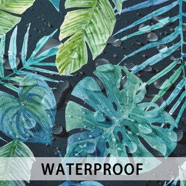 Britown Greenery Tropical Plants Outdoor Waterproof Throw Pillow Covers 18 x 18 Inch Set of 2, Palm Leaf Pillowcase Square Cushion Case, Farmhouse Garden Decorative Pillows for Couch Beach Patio