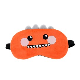 SAFIGLE Cartoon Eye Mask for Sleeping Comfortable Breathable Eye Cover for Travel Trains and Home Lightweight Stylish Design for Women Men Orange Dinosaur Pattern