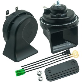NEOGET Car Horn 12V Loud Universal Vehicle Replacement 128dB Waterproof High Low Double Tone Horn Kit (Universal Horn)