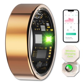 Smart Ring Fitness Tracker for Men Women, Health Ring with Sleep Monitor, Heart Rate, Blood Oxygen, IP68 Waterproof, No Subscription, Includes Charging Case – Compatible with iOS & Android (#9)
