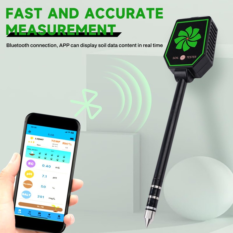 8-in-1 Bluetooth Moisture Meter Plants Moisture Meter PH Meter Soil