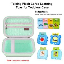 Kids Toddler Talking Flash Cards Learning Toys Carrying Case for Kuovei/QuTZ/Startcan/Aullsaty/KOKODI/Fibevon Speech Therapy Autism Sensory Toys, Montessori Educational Cards Organizer Bag,Green