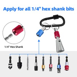 MXCOIRTP 2PCS Wire Twister Tool for Drill with Bit Holders Keychain Kit, 1/4" Hex Shank Drill Wire Twister, Wire Nut Twister for Drill Profession Electricians Tool Wire Twister Connector for 9-22 AWG