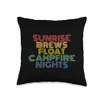 Sunrise Brews Float Campfire Nights Lake Life Vibes Retro Throw