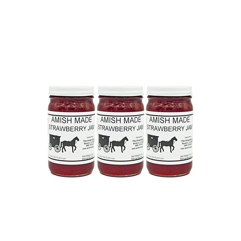Amish Jam Strawberry - 8 Oz Set of Three Jars