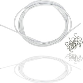 Curtain Wire, White, 3 Metres Including Hooks, Multi-Purpose Voile Wire/Cable, Cut to Size Net Curtain Wire. Perfect for Hanging up Net Curtains All Around Your Home