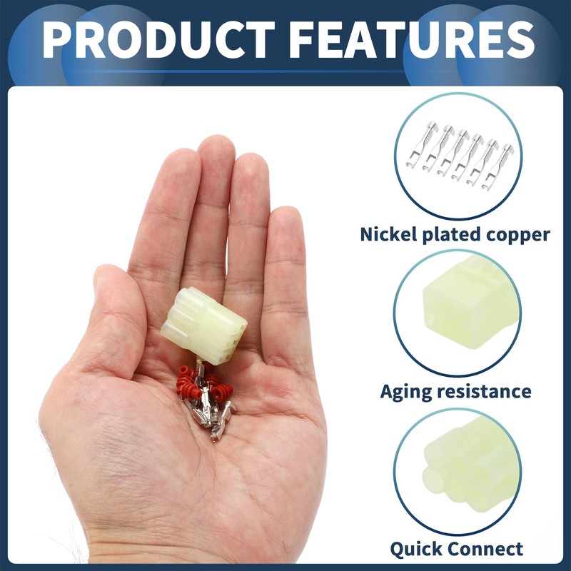 INFINAUTO 6 Pin Car Electrical Wire Connector Plug Housing Kits,