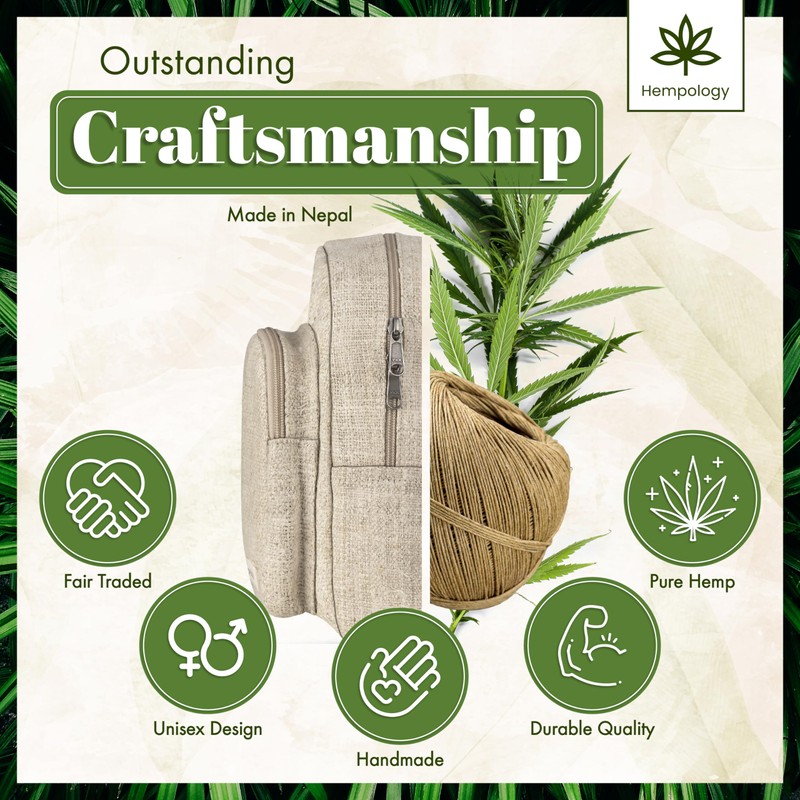 HEMPOLOGY HEMP Mini Backpack – Small Backpack, Mini Travel Backpack,