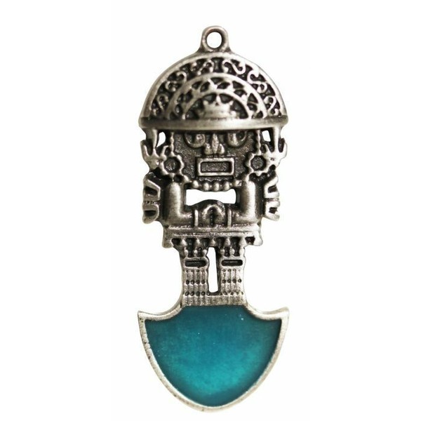 Mal Barrera Pendant Necklace, Aztec, Warrior, Protection Against Negative Energy