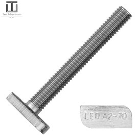 Techtanium® Hammer Head Screws M8 x 60 mm [for Mounting Rail Type 28/15] Including Flange Nuts M8 Made of A2 Stainless Steel (Pack of 10) | Anchor Screws & Hex Nuts with Flange | DIN 6923