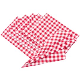 ZOLLNER Set of 6 cloth napkins, napkins, 45 cm x 45 cm, cotton, red and white