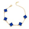AIQIUQIU 18K Gold Plated Four Leaf Clover Bracelet, Lucky Link