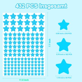 ECHOCUBE Pack of 432 Glow in the Dark Stickers, 3D Star Ceiling, Children's Room Wall Stickers, DIY Fluorescent Star Stickers for Baby's Bedroom, Children's Room, Living Room Decoration