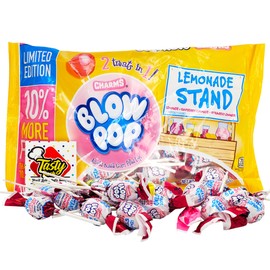 Blow Pop Lemonade Stand Lollipops Candy Assorted Flavors Suckers 11.7 oz Bag with TastyPack Magnet