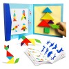 Beestech Libro De Rompecabezas De Madera Tangram, Juegos De