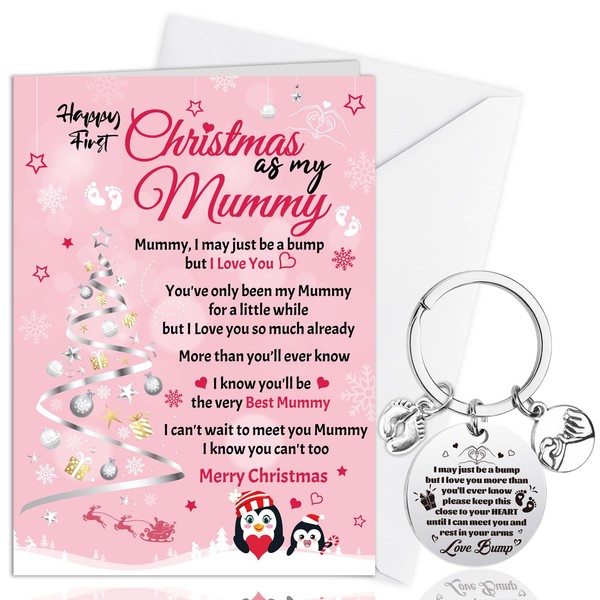 HOWAF Baby First Christmas Card for Mummy, Happy First Christmas