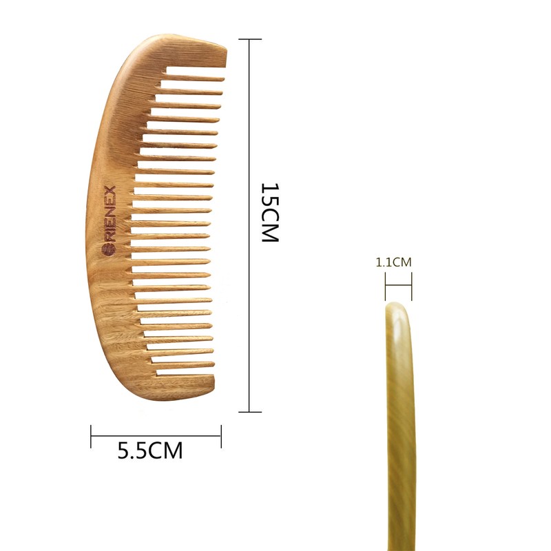 Orienex, High-quality Comb, Water Buffalo Horn, Crescent, Scalp Massaging, Anti-Static,