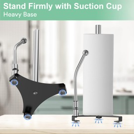 Paper Towel Holder One-Handed Tear Bathroom Marble Paper Roll Holder Stand with Suction Cup Base for Large Rolls