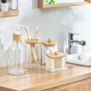 Bamboo Bathroom Accessories Set 4 Pcs, 1 Qtip Holder,1 Soap