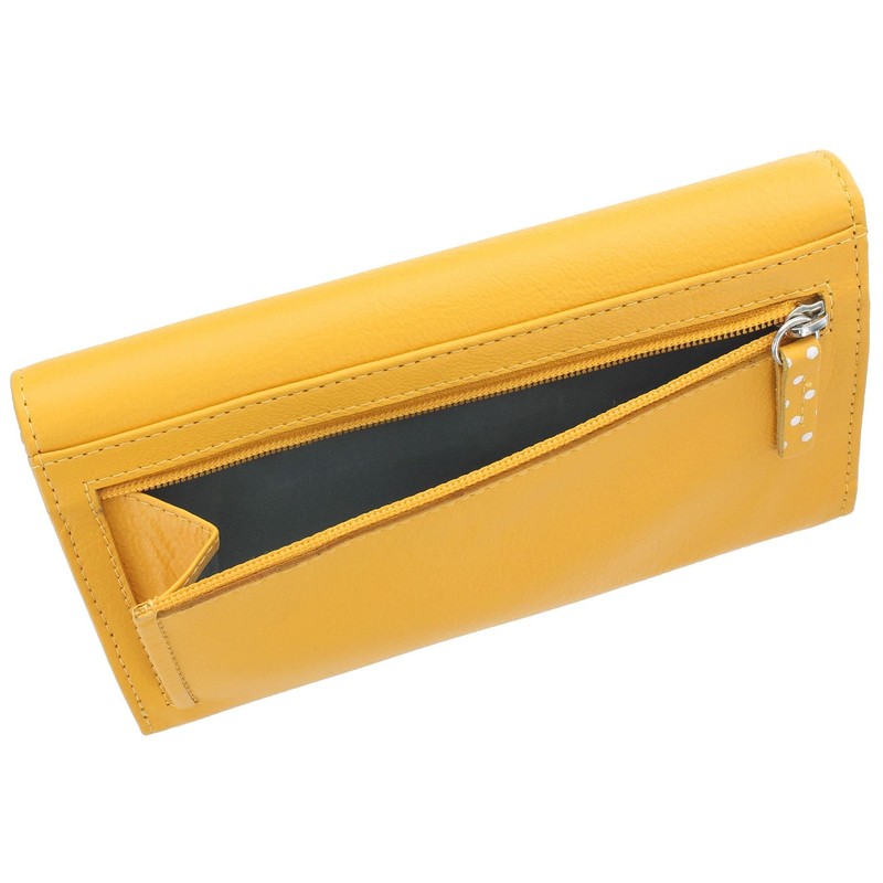 Mala Leather Moonflower Collection Leather Flap Over Purse RFID Blocking