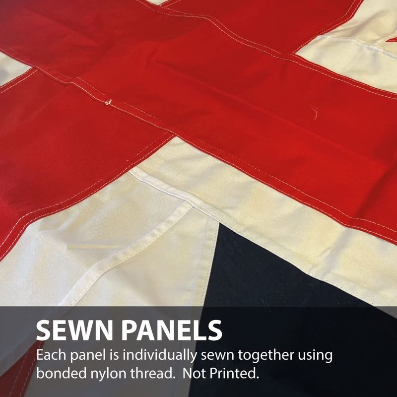NWFlags Union Jack Hand Stitched Flag with Rope & Toggle