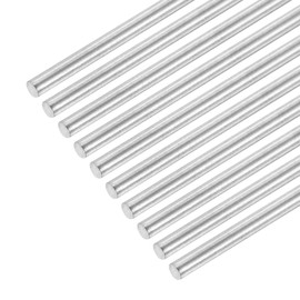 MECCANIXITY 304 Stainless Steel Round Rods, 4mm x 120mm Solid Shaft Rods for DIY Craft Model Car Helicopter Airplane, Pack of 10