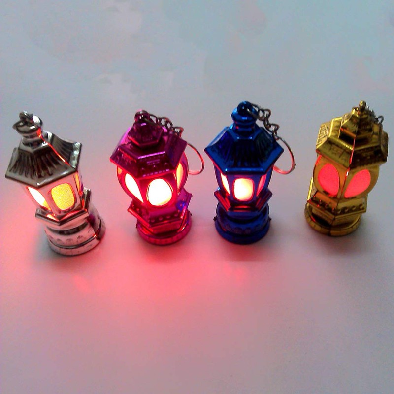 Uonlytech 20pcs Mini Keychain Flashlights LED Pocket Ramadan Lantern Keyring