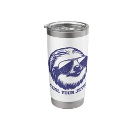 Cool Your Jets! A Vintage Sloth Wearing Aviator Sunglasses Stainless Steel Insulated Tumbler