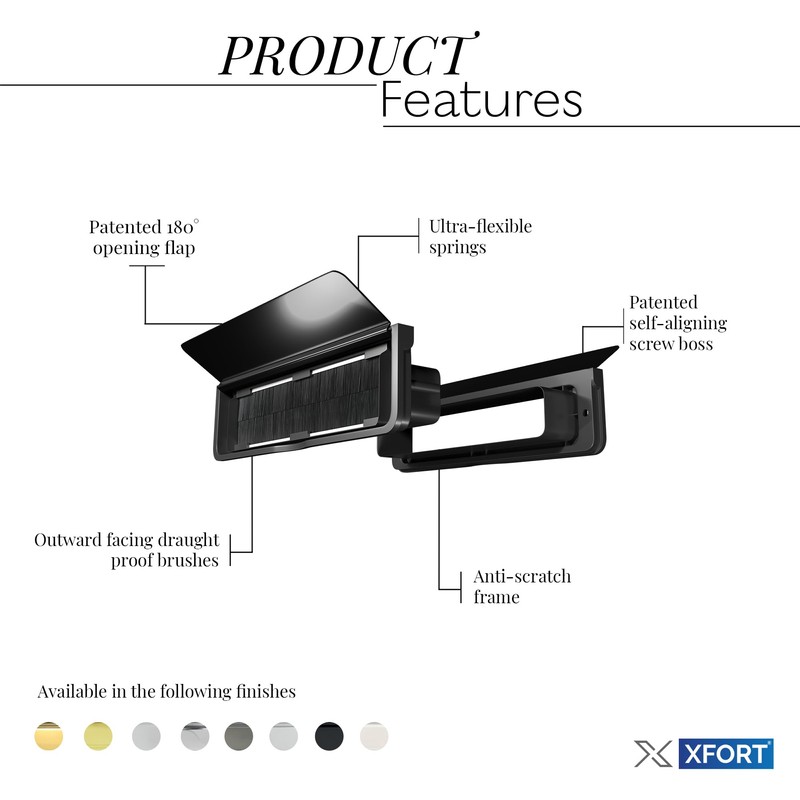 Xfort MailPlate Luxe 12" Letterplate Matt Black, Premium Draught Proof