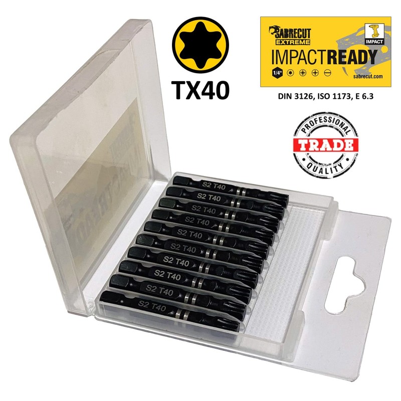 10 x SabreCut SCTX4050_10 50 mm TX40 T40 Impact Wrench