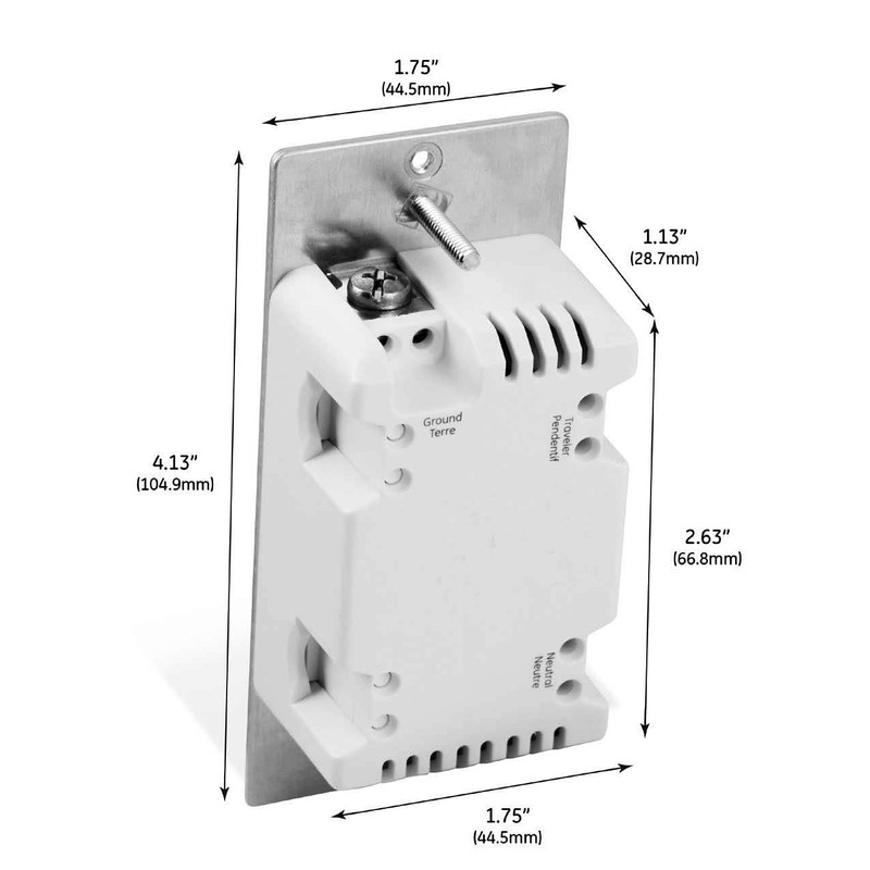 Bryant Electric IDEVZ03DW ZWave RF Decorator Add-on Switch, Multi-Way, Z-Wave