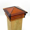 Woodway Glass Pyramid Post Cap, fits 3.5" Post, Amber, 1PC