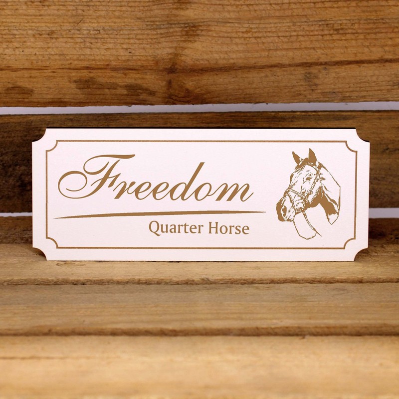 Engraved Sign with American Quarter Horse and Horse Name Motif