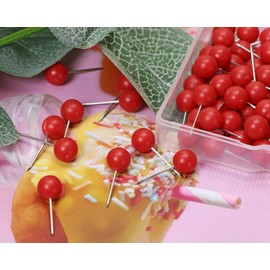 Tupalizy 120PCS Small Map Push Pins 1/4 Inch Round Head Cute Thumb Tacks for Cork Bulletin Board Photos Posters Travel Map Calendars Home Office Use and DIY Craft Projects (Red)