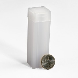 LIGHTHOUSE - Square Coin Tubes - Convenient Push Top, Virtually Unbreakable, Acid Free and Archival Quality - Coin Tubes for US Nickels, 10 Pack