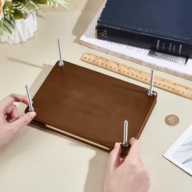 UNICRAFTALE Wooden Book Press Bookbinding Brown Rectangle Bamboo Portable Book Press Bookbinding Tool Flat Paper Press Machine for Bookbinding Supplies DIY Handmade Paper Press 22x15.1x0.8cm