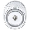 Oval Stainless Steel Kitchen Sink Single Bowl Drop-In Polished Surface