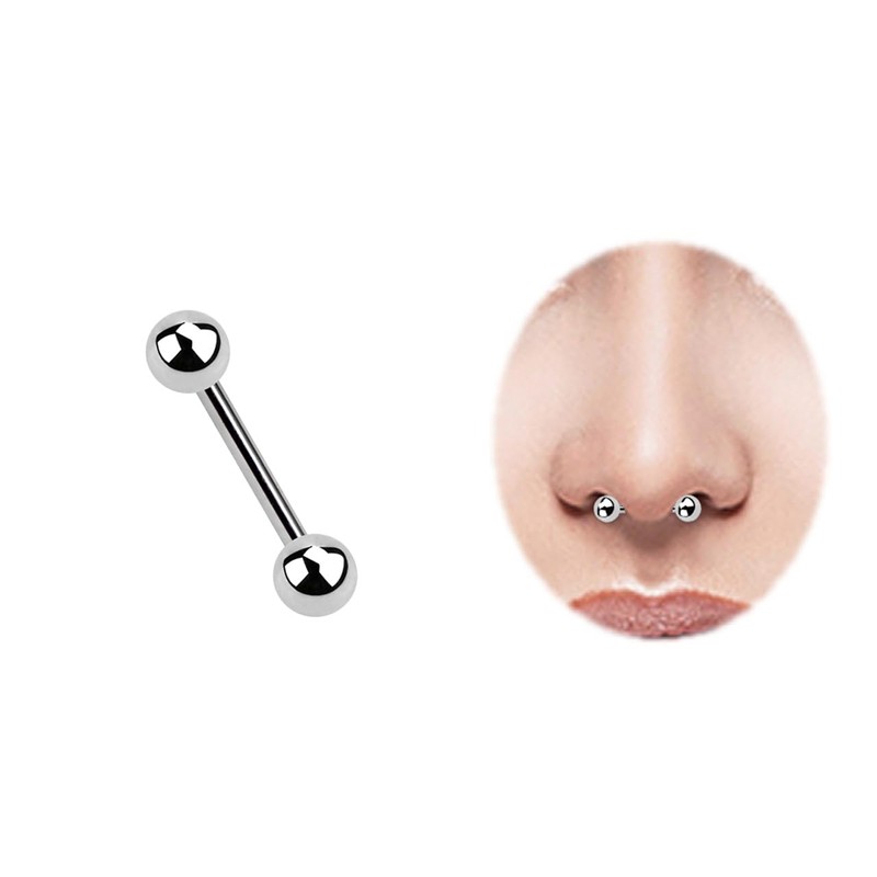Titanium Piercing Bar 1.6 mm Thickness with 2 Titanium Balls,