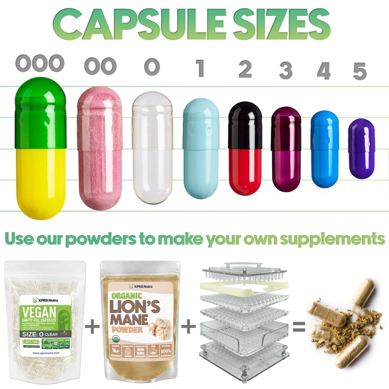 XPRS Nutra Size 1 Empty Capsules - 100 Count Clear