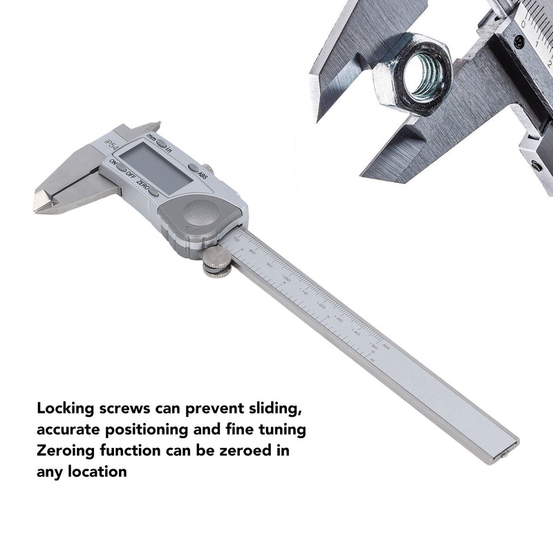 Digital Caliper Measuring Tool Industrial Electronic IP54 Waterproof 0‑6in 0‑150mm